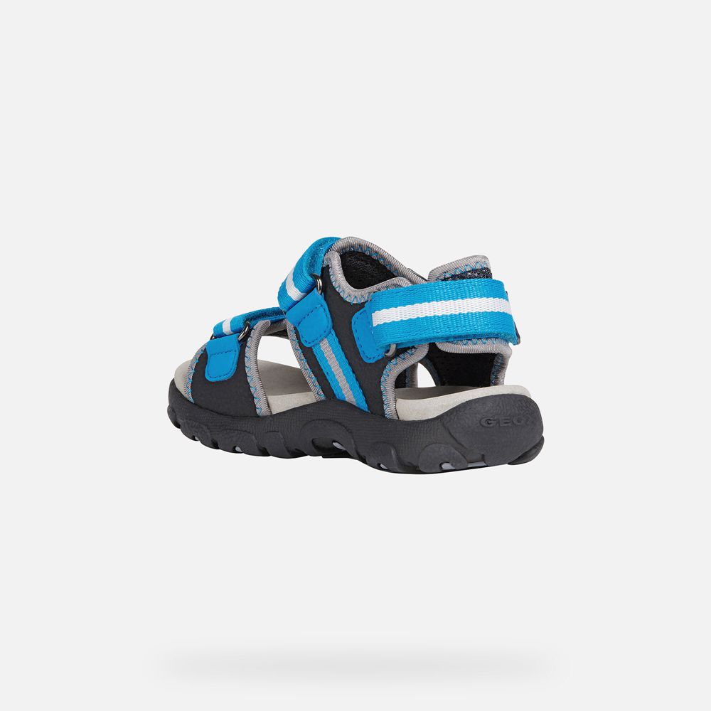 Sandalias Geox Menino Pretas/Azuis - Strada - JPXBG1836